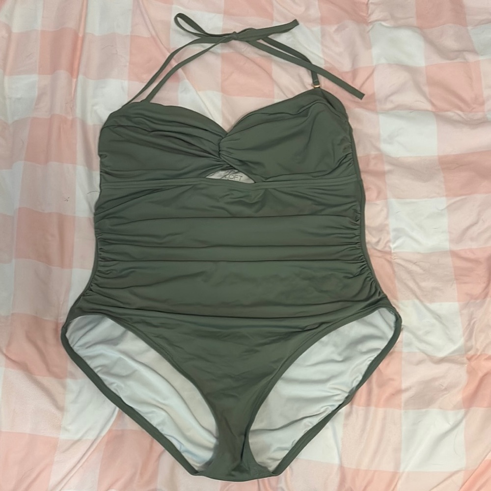 LOFT Beach Twist Bandeau One Piece Swimsuit